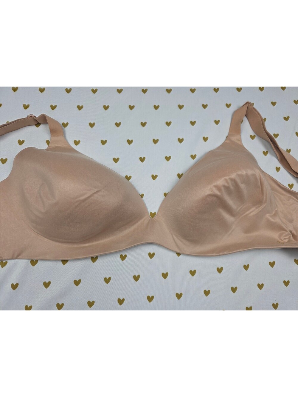 Victorias Secret Beige Comfy Wireless No WIre bra Lined Semi Demi 38D